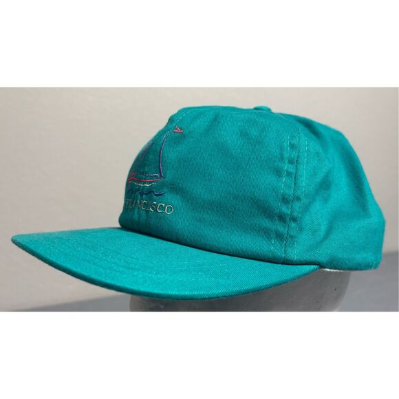 Vintage 90’s Teal Aqua Hat San Francisco California Snapback - Picture 1 of 9